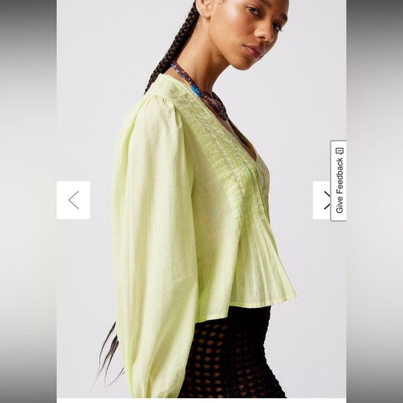 NWT Urban Outfitters Janie Puff Sleeve Blouse, XL - Picture 4 of 10